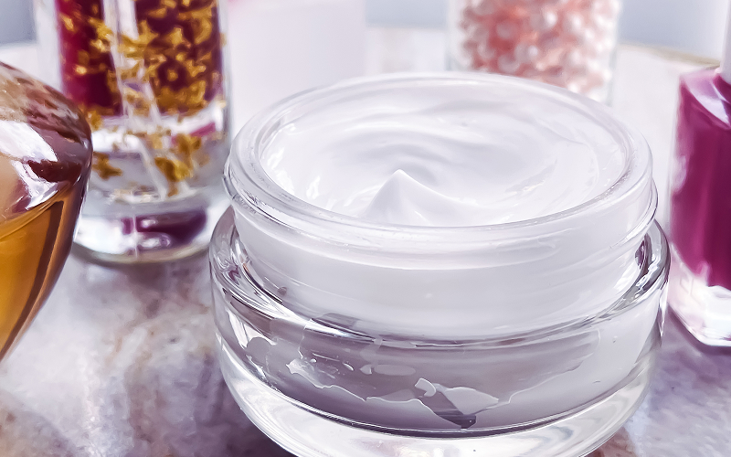 A stock photo of anti-ageing peptide creams.