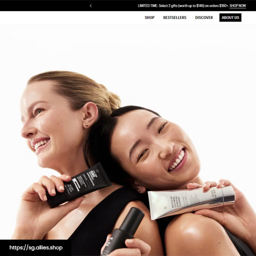 Small screenshot of Allie of Skin site page