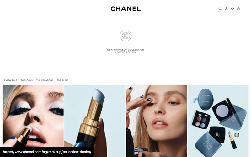a screenshot of Chanel’s 2026 Denim Makeup Collection from their website