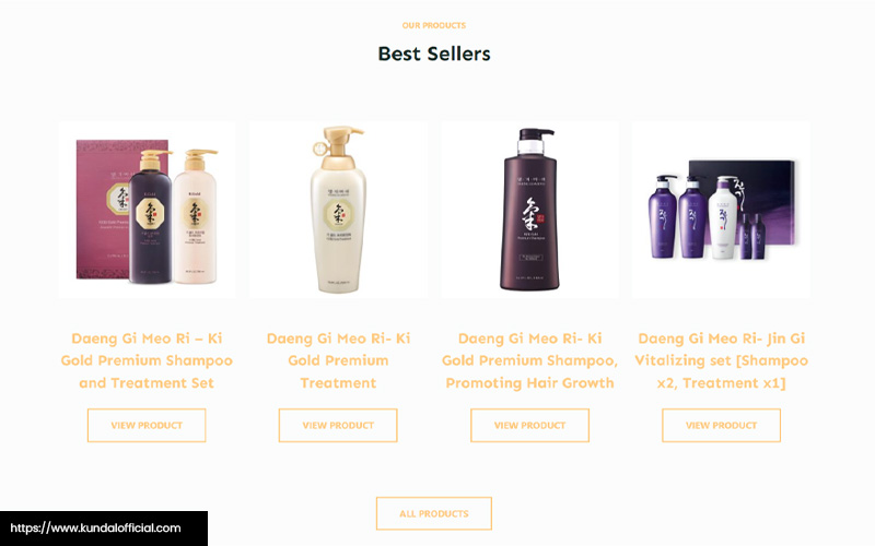 a screenshot of Daeng Gi Meo Ri’s shampoo products from their website