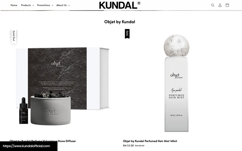 a screenshot of Kundal’s shampoo products from their website